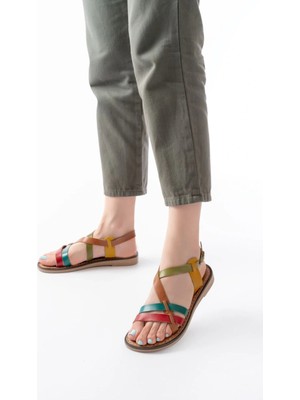 Uslucan Alışveriş 205-05 Multi Ortopedik Hakiki Deri Kadın Sandalet