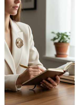 Fayra Accessories Deniz Kabuğu Inci Iğne Yaka Broş