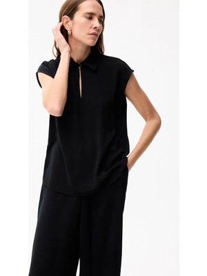 Adl Erkek Yaka Bluz Siyah 11545024006