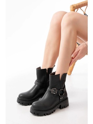 Uslucan Alışveriş 868-2015 Siyah Fermuarlı Günlük Kadın Bot