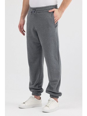 Fancy & Fun Erkek 3 Iplik Kumaş Unisex Oversize 4 Mevsim Paça ve Bel Lastikli Cepli Eşofman Altı