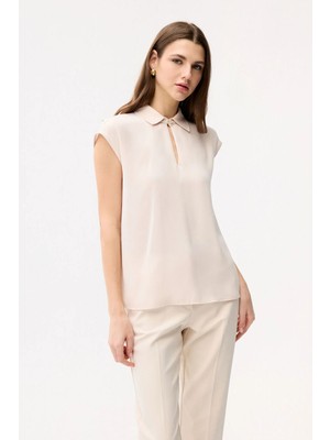 Adl Erkek Yaka Bluz Vanilya 11545024006