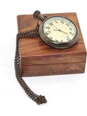 K-Yonlineticaret Ahşap Kutulu Pirinç Köstekli Saat 16155