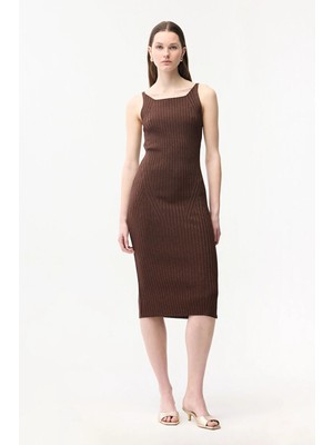Adl Simli Uzun Trıko Elbıse Kahve 12446613000