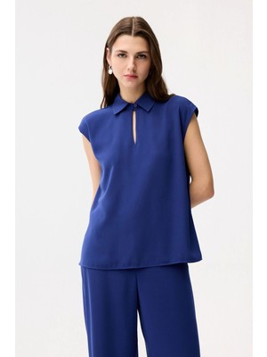 Adl Erkek Yaka Bluz Saks 11545024006