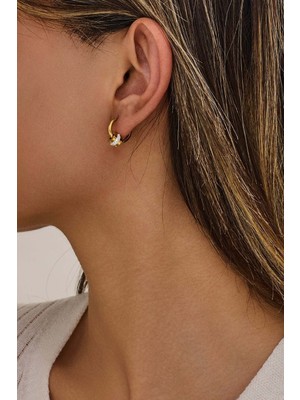 Fayra Accessories Zirkon Taşlı Altın Kaplama Küpe