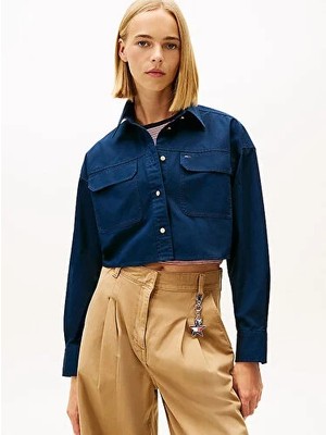 Tommy Hilfiger Kadın Tjw Cropped Utility Gömlek