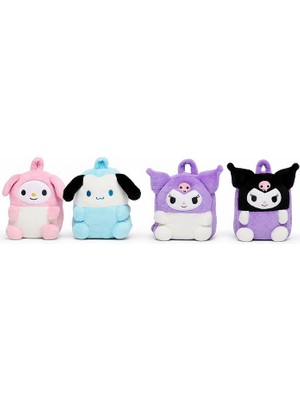 Aesco Peluş Kuromi My Melody ve Cinnamoroll Sırt Çantası