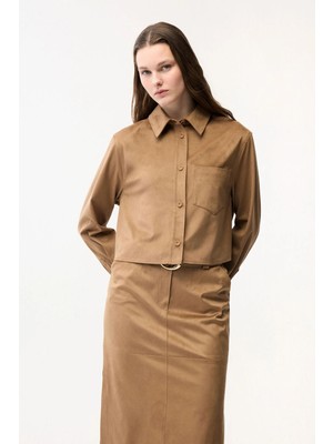 Adl Süet Gömlek Vizon 13045867000