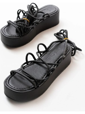 Uslucan Alışveriş 861-1021 Siyah Dolgu Kadın Sandalet