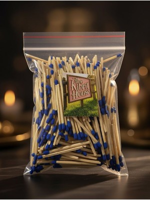 The Kibrit House  100GR Lacivert Renkli Mum Yanı Konsept Kibrit