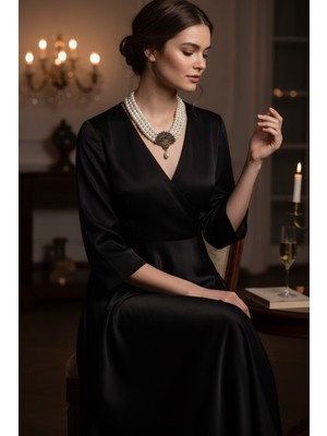 Fayra Accessories Tavuskuşu Motifli Taşlı Inci Kolye