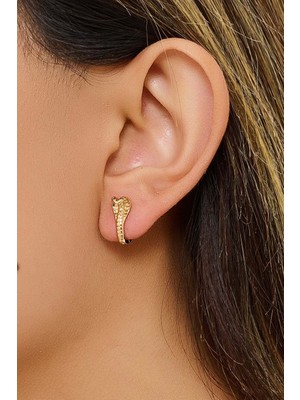 Fayra Accessories Yılan Figürlü Altın Kaplama Küpe