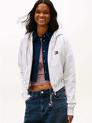 Tommy Hilfiger Tjw Kadın Boxy Crop Fermuarlı Hoodie