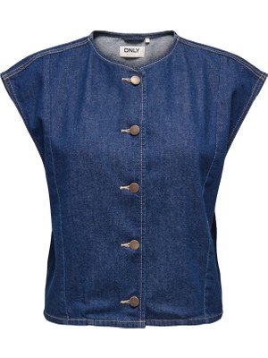 Only Onlsadıe Sl Dnm Waıstcoat Gen Kadın Beyaz Yelek - 15363629