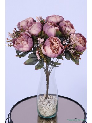 Yapay Çiçek Sitesi Yapay Şakayık Demeti Köpük Cipsolu Aranjman Lila 12 Dal