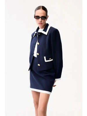 Adl Garnili Ceket Lacivert 11942909007