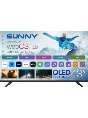 Sunny SN43QFMLN-W02S 43'' 109 Ekran Uydu Alıcılı Full HD  QLED webOS TV