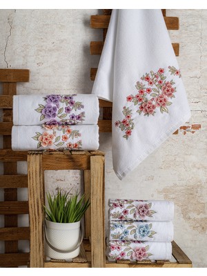 Ünsal Tekstil Buldan Üretimi Çeyizlik Beren Kadife 6'lı El/yüz Havlusu I 50X90