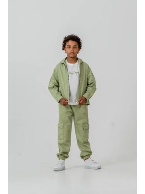 Jabber Erkek Kapşonlu Kargo Cepli Gabardin 3'lü Takım