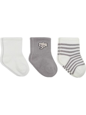 NessiWorld Elephant Boy 3'lü Penye Soket Çorap 10135 Ekru