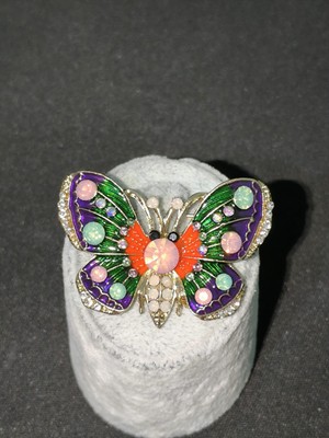 Vulwox Renkli Taşlı Kelebek Broş