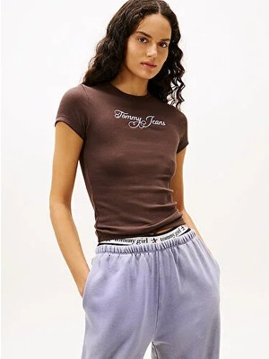 Tommy Hilfiger Kadın Tjw Slim Essential Logo Rib T-Shirt