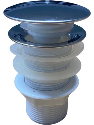 Shoplet Pop Up Krom Kaplama Bas Aç Lavabo Sifonu Gideri Ekstra Contalı