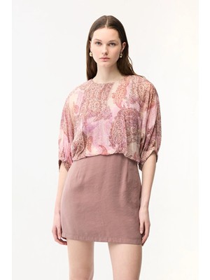 Adl Bağlama Detaylı Elbise Pembe 12446273001