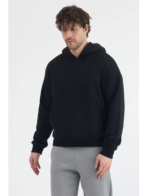 Fancy & Fun Unisex Oversize Geniş Kesim Pamuklu Yumuşak Dokulu 3 Iplik Kapüşonlu Sweatshirt