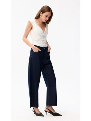 adL Dikiş Detaylı Denim Pantolon Lacivert 15343746002