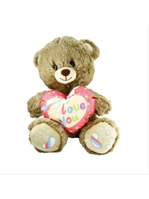 NessiWorld PJH2324 Peluş 30CM Love You Kalpli Ayı -Vrd