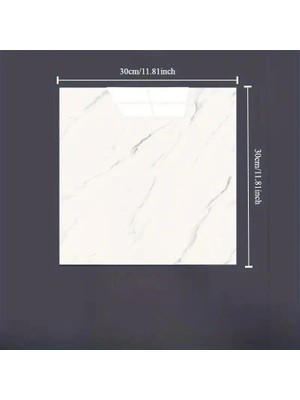 K-Yonlineticaret Beyaz Mermer Desenli Alüminyum Plastik Duvar Sticker (30*30)