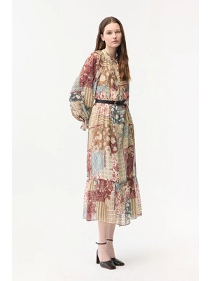 Adl Büzgü Detaylı Elbise Kahverengi 12446460000