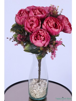 Yapay Çiçek Sitesi Yapay Şakayık Demeti Köpük Cipsolu Aranjman Pembe 12 Dal