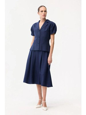 Adl Pileli Uzun Etek Lacivert 12742610010
