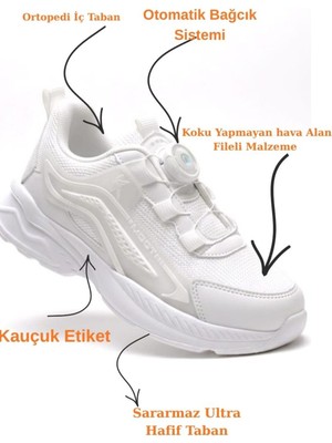 Mcdark Otomatik Bağcıklı Buz Lacivert Çocuk Spor Ayakkabı