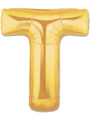K-Yonlineticaret T Harf Folyo Balon Altın Renk 40 Inç