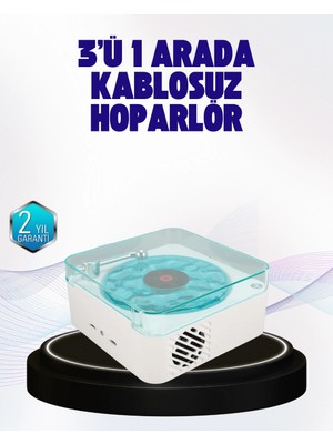 Aesco Dekoratif Gece Işıklı Bluetooth Hoparlör – Zaman ve Pil Ekranlı