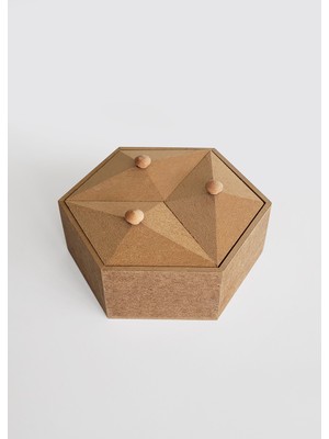 Yegane Concept Ham Mdf, Boyanabilir, 3 Kapaklı 21 cm Kutu, Şekerlik, Takı Kutusu, Çok Amaçlı Kutu