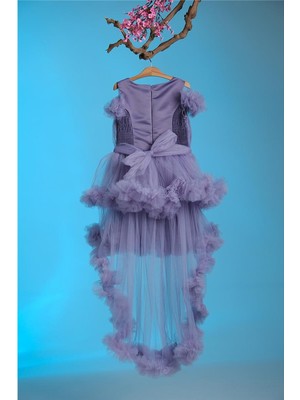 Pina Kids Kız Çocuk Kat Kat Tüllü Kuyruklu Prenses Elbise