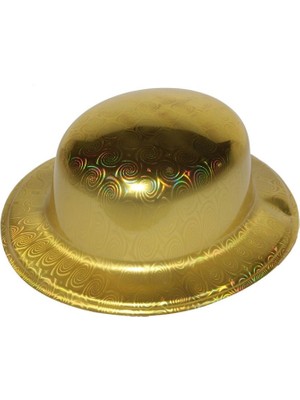 Erdo Ticaret Altın Renk Hologramlı Plastik Yuvarlak Melon 27X24 cm