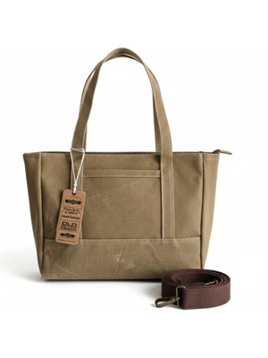 Old Cotton Mumlu Kanvas Tote Omuz Çantası ve El Çantası (Ayarlanabilir Ek Askı) Dina