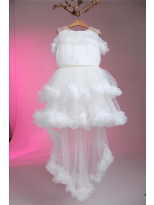 Pina Kids Kız Çocuk Kat Kat Tüllü Kuyruklu Prenses Elbise