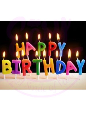 K-Yonlineticaret Rengarenk Happy Birthday Yazılabilen Doğum Günü Mumu