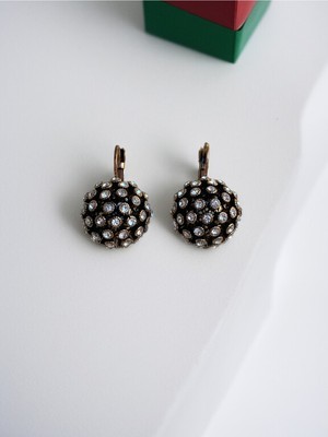 Fayra Accessories Zirkon Taşlı Yuvarlak Otantik Küpe