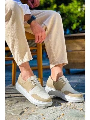 Uslucan Alışveriş KB-042  Kuback Bağcıklı Bej Günlük Erkek Ayakkabı