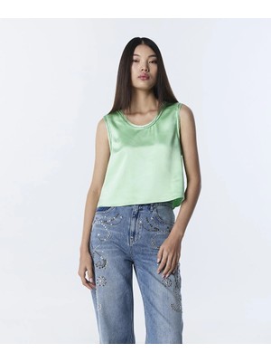 Twist SATEN DOKULU RAW EDGE BLUZ TS1260006071013