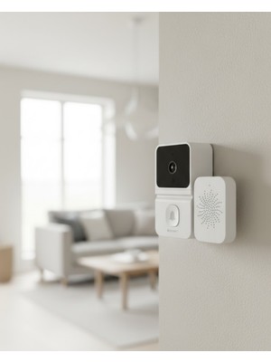 Teknodayım Uygun Şarjlı Kameralı Kapı Zili Beyaz 2026
