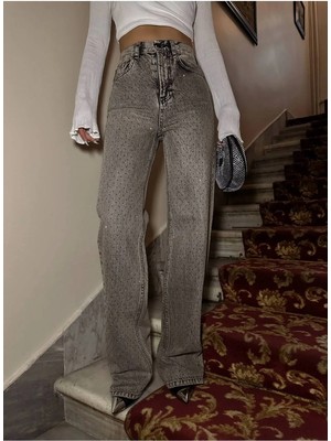 DENİKK Trend Taslı Wide Leg Denim Jean Pantolon